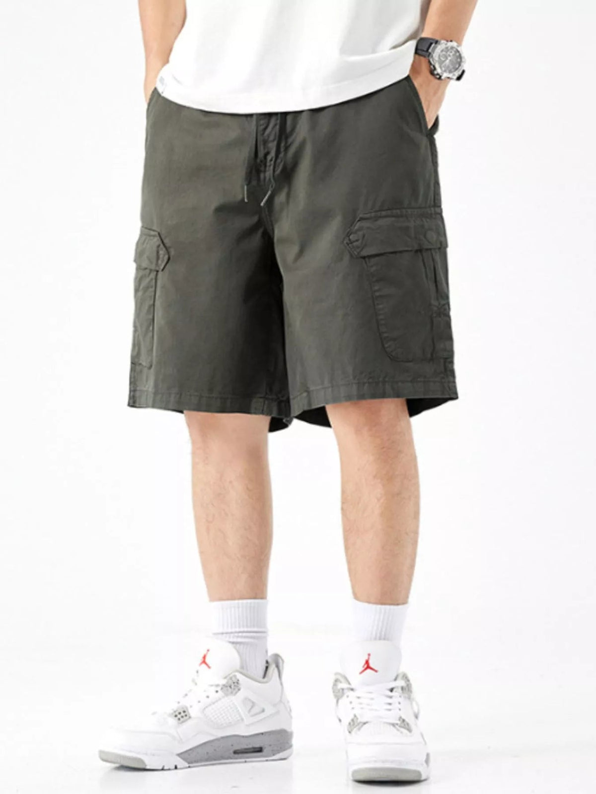 Men's Casual Drawstring Cargo Shorts - NUTRYS